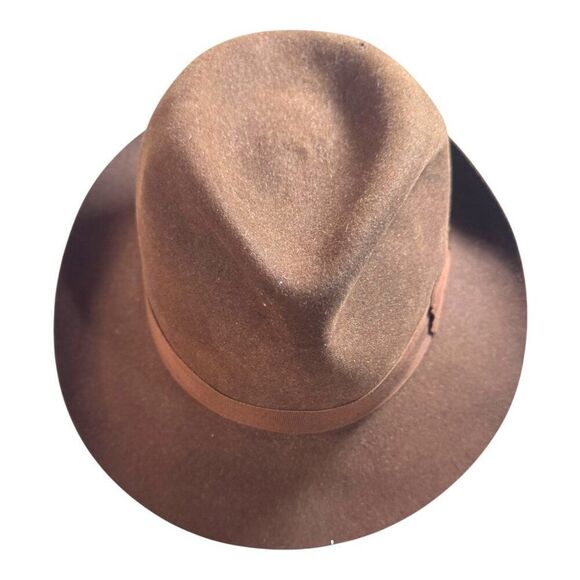 Burberrys Handmade English Brown Fedora Hat 7 1/4 Fine Fur Felt Men Christy's - Picture 7 of 9
